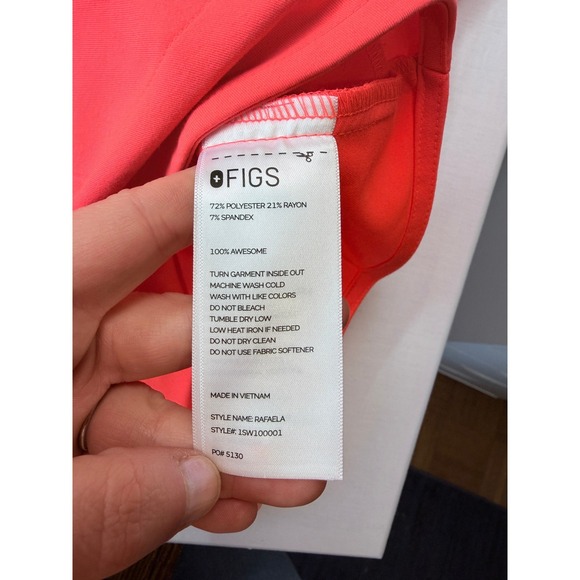 FIGS Rafaela Three-Pocket Scrub Top Women 3XL Red Technical Collection Oversized - Picture 7 of 8